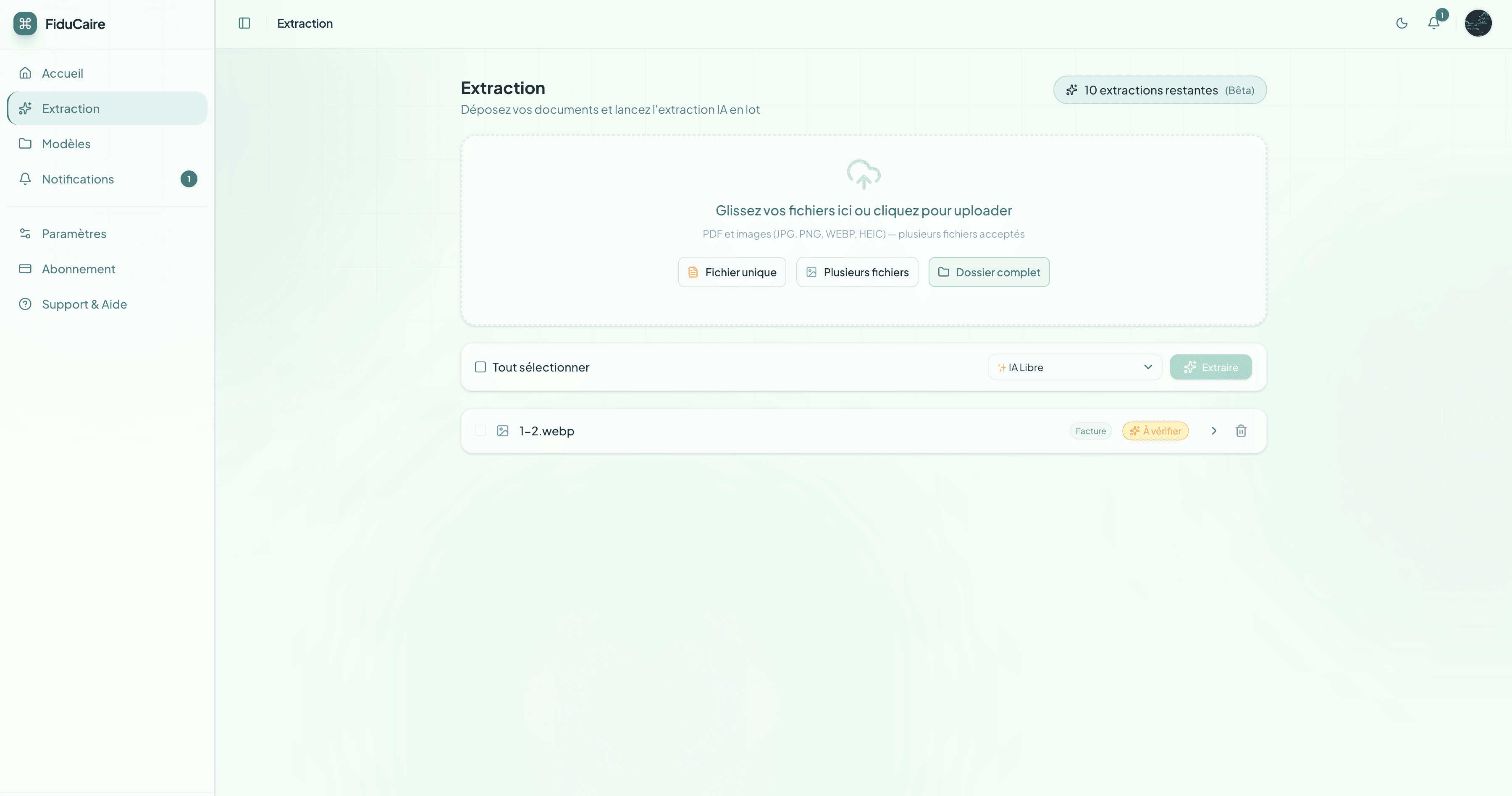 Hesabi — Interface d'extraction IA